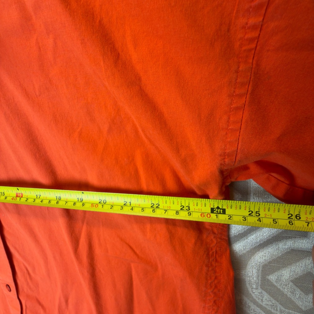 Eileen Fisher Women Orange Organic Cotton Stretch Button Down Shirt XL - Picture 6 of 7